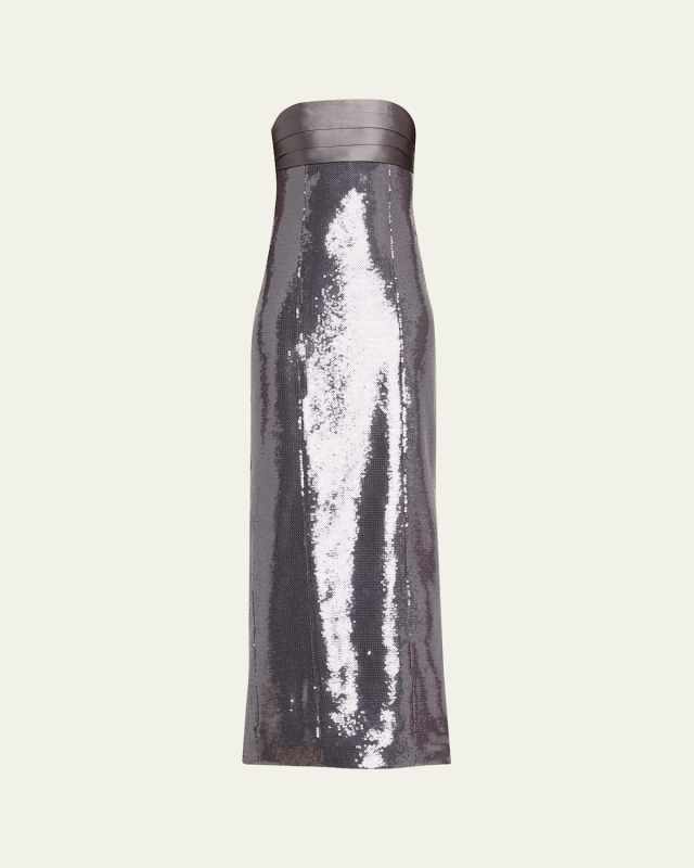 Kenia Strapless Sequined Dress